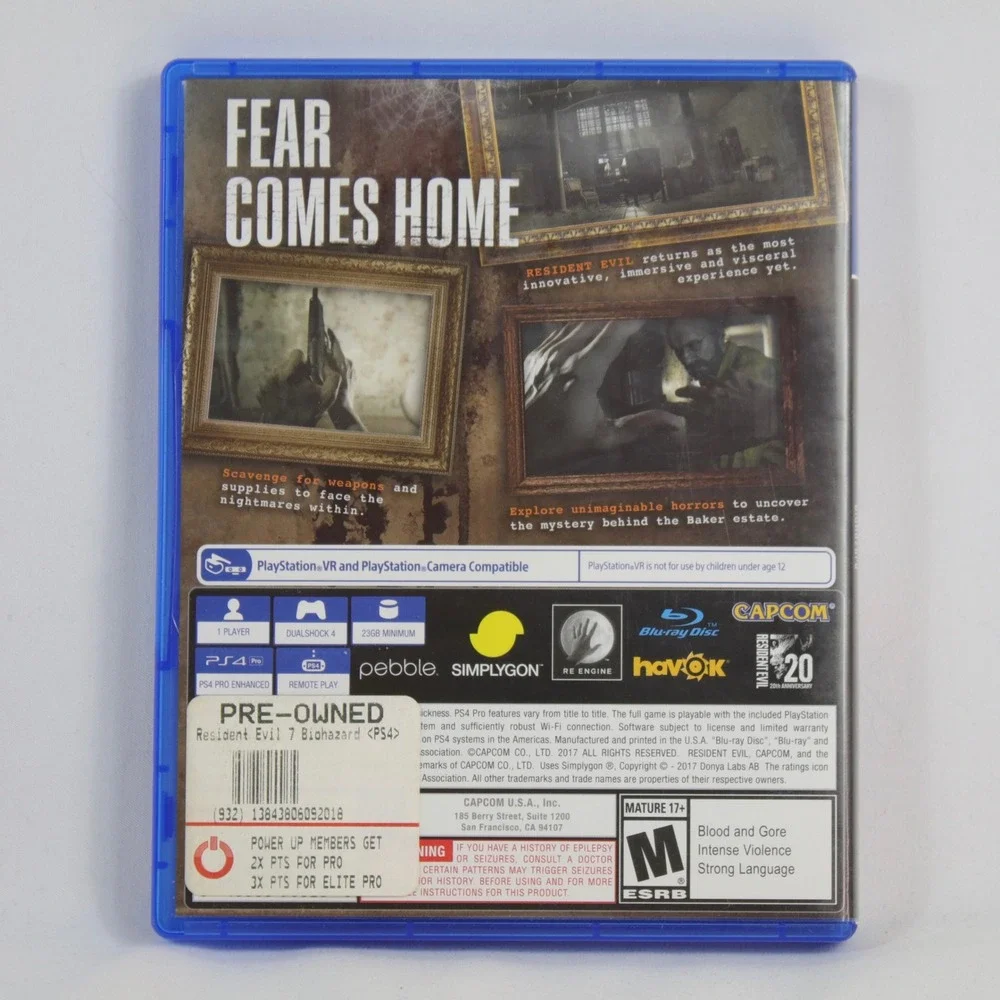 Resident Evil 7 Biohazard PS VR Mode Included Video Game for PlayStation 4